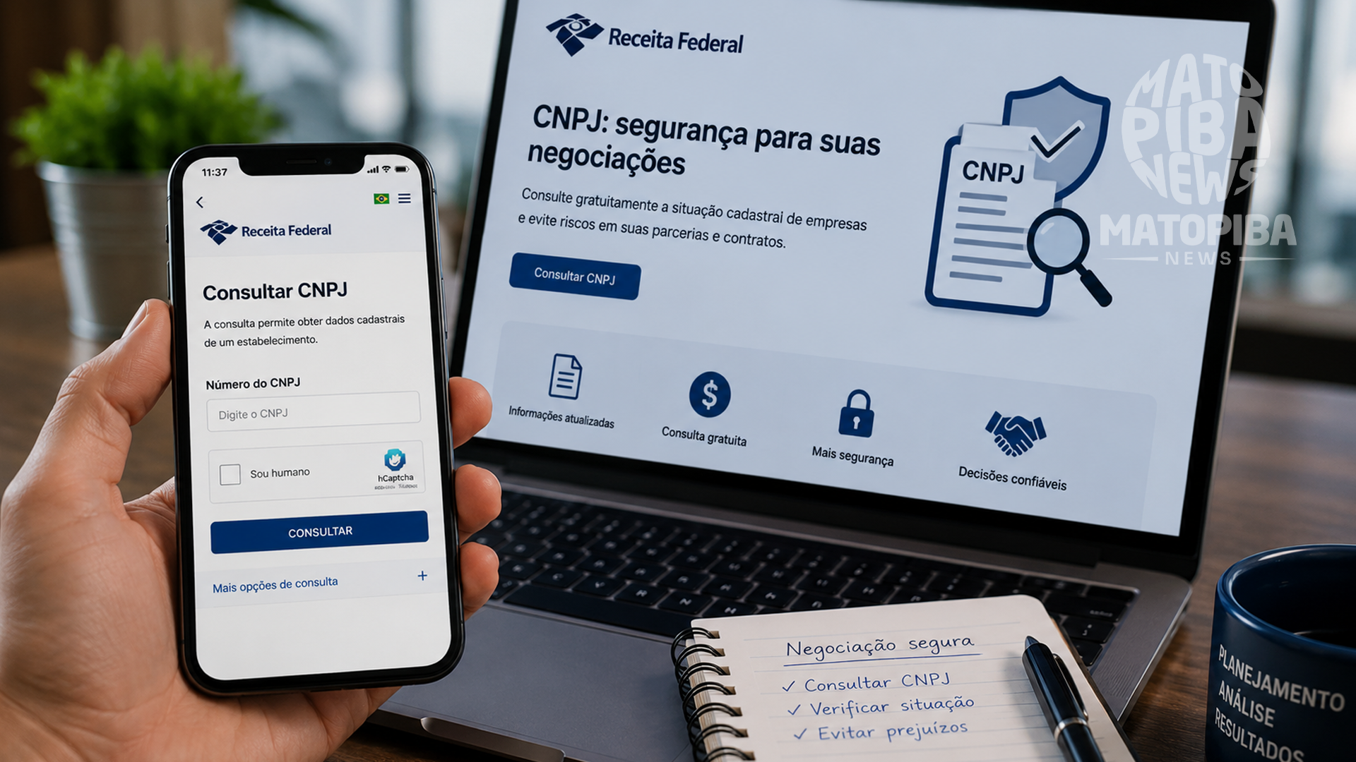 Receita Federal disponibiliza consulta gratuita ao CNPJ e ferramenta pode evitar prejuízos em negociações