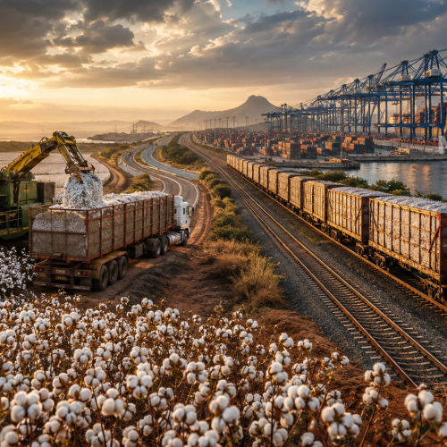 Novo corredor logístico conecta algodão produzido no Maranhão ao Porto de Santos