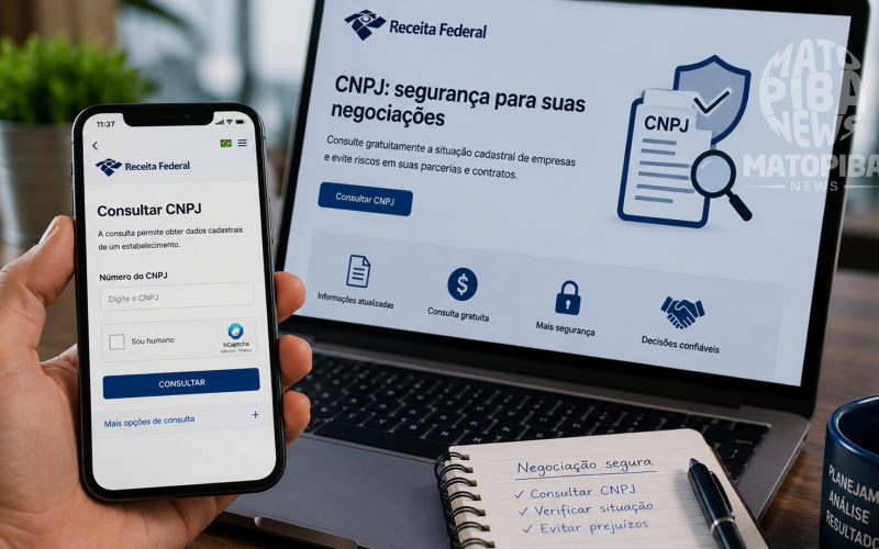 Receita Federal disponibiliza consulta gratuita ao CNPJ e ferramenta pode evitar prejuízos em negociações